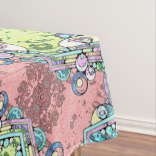Nappe Motif Peint À La Main Et Numériquement Art 17