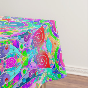 Nappe Motif Peint À La Main Et Numériquement Art 22