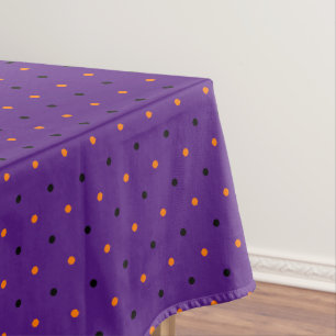 Nappe Motif Pois noir d'Halloween violet orange