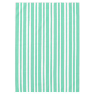 Nappe Motif rayures blanches Aquamarine