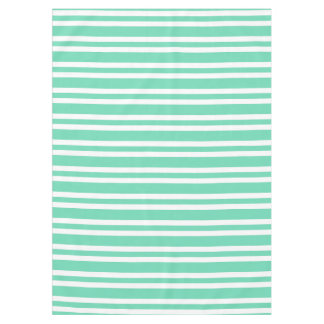 Nappe Motif rayures blanches Aquamarine