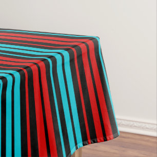 Nappe Motif rayures rouges bleues noires