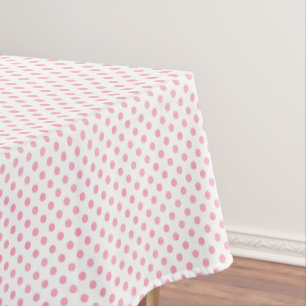 Nappe Motif rétro pastel rose points blancs