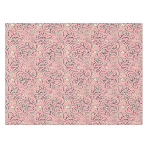 Nappe Motif romantique avec des coeurs et des oiseaux