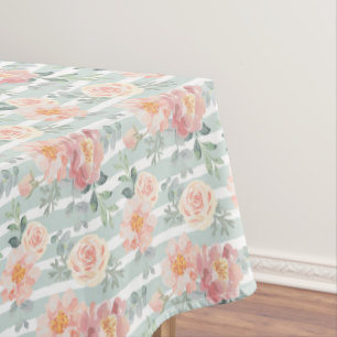 Nappe Motif rose de rayure d'Alicia
