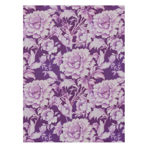 Nappe Motif rose de répétition blanc/violet pâle