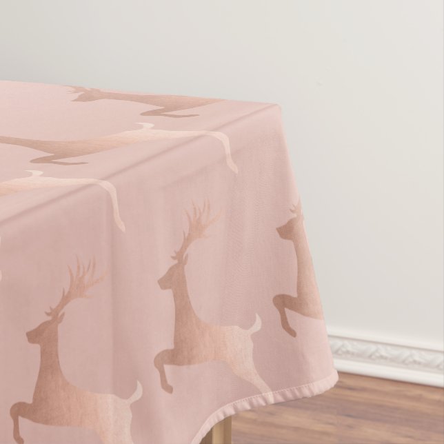 Nappe Motif rose élégant de renne de Noël de rose d'or (In Situ)