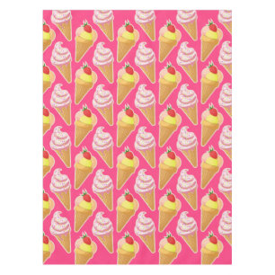 Nappe Motif rose Kawaii avec crème glacée aux fraises