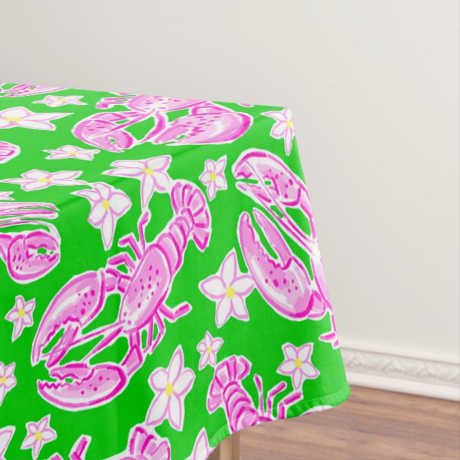 Nappe Motif rose vert homard élégant (In Situ)
