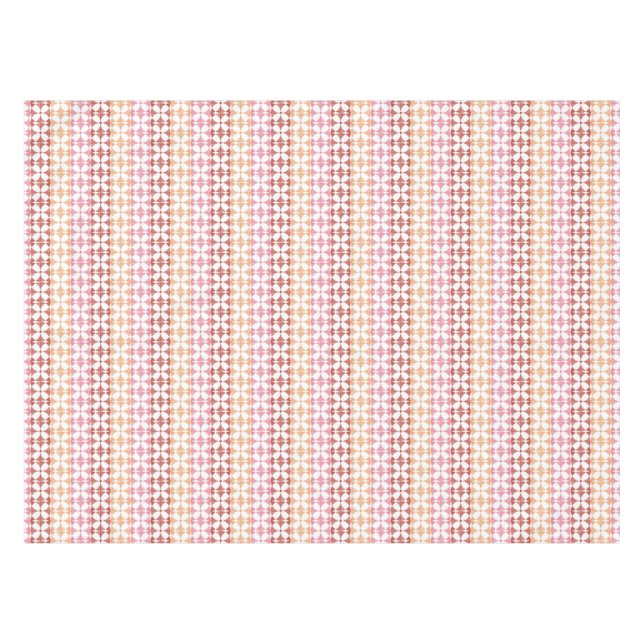 Nappe Motif rouge géométrique de rayures d'ikat (Devant (Horizontal))