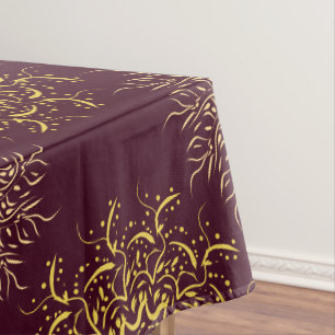 Nappe motif rouge ornemental