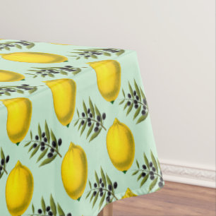 Nappe Motif rustique moderne vintage au citron et aux ol