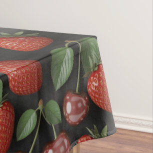 Nappe Motif sans couture avec fraises et cerises