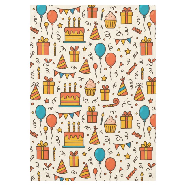 Nappe Motif sans couture de fête d'anniversaire vibrant (Devant)