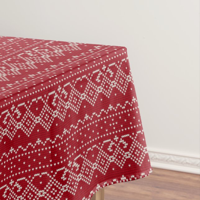 Nappe Motif scandinave rouge et blanc (In Situ)