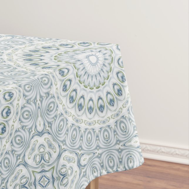 Nappe Motif Serene Blue et Green Mandala Design (In Situ)