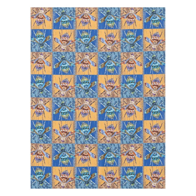 Nappe Motif textile de style patchwork de guêpe (Devant)