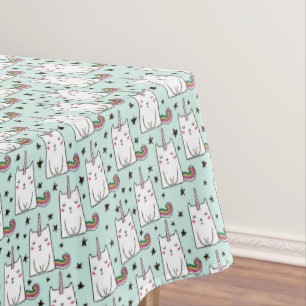 Nappe Motif tiré par la main mignon de chat de licorne