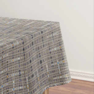Nappe Motif tressé bleu, tan, blanc et Brown