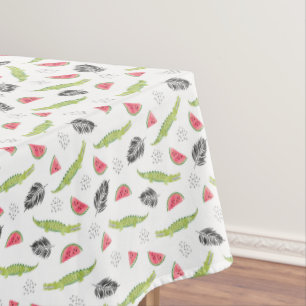Nappe Motif tropical de pastèque et de crocodile