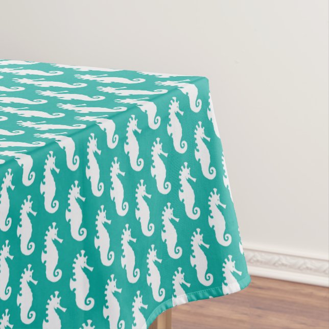 Nappe Motif turquoise 1 d'hippocampe (In Situ)