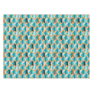 Nappe Motif turquoise et orange de formes