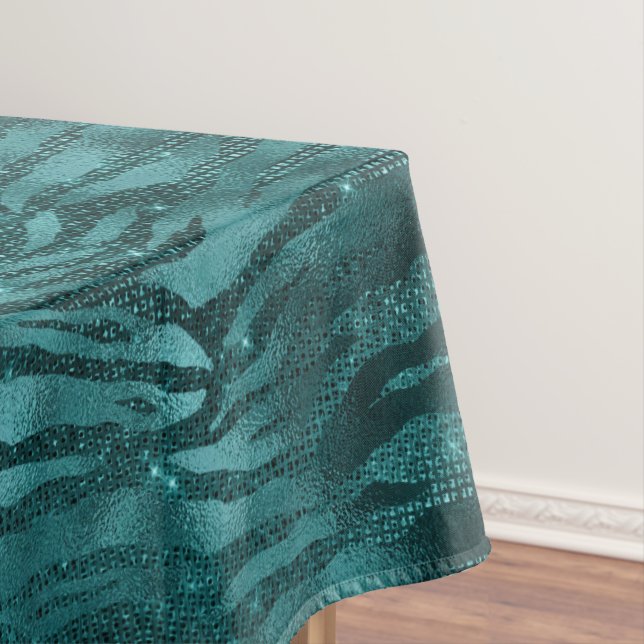 Nappe Motif turquoise Ombre Glam Parties scintillant Tig (In Situ)