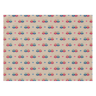 Nappe Motif vérifié avec des hiboux d'amour
