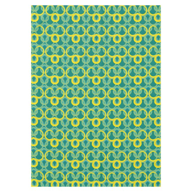 Nappe motif vert jaune géométrique Abstrait (Devant)