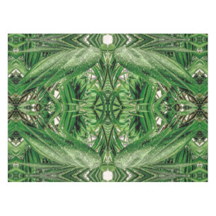 Nappe Motif Verts et Gouttes de Pluie