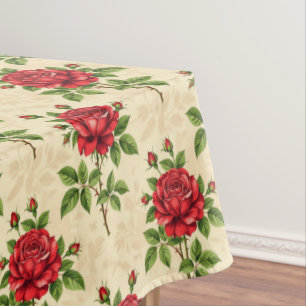 Nappe Motif vintage de rose rouge