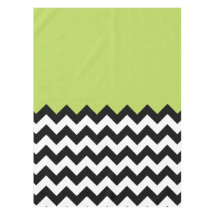 Nappe Motif Zigzag noir et blanc, Chevron, Vert