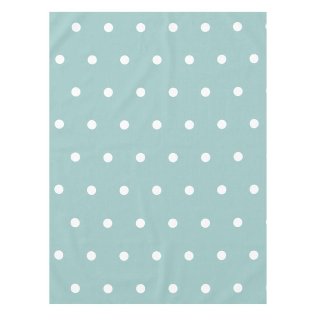 Nappe Motifs géométriques bleus à lunettes Pois blancs (Devant)