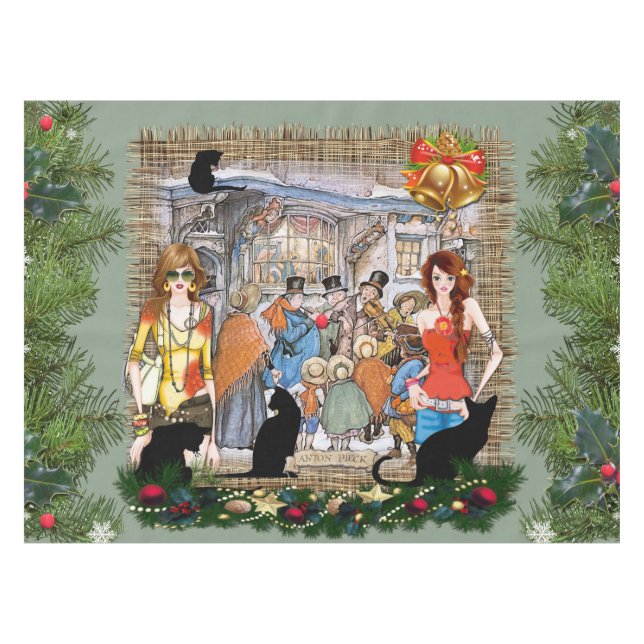 Nappe Musiciens dans le vieux Amsterdam pendant Noël (Devant (Horizontal))