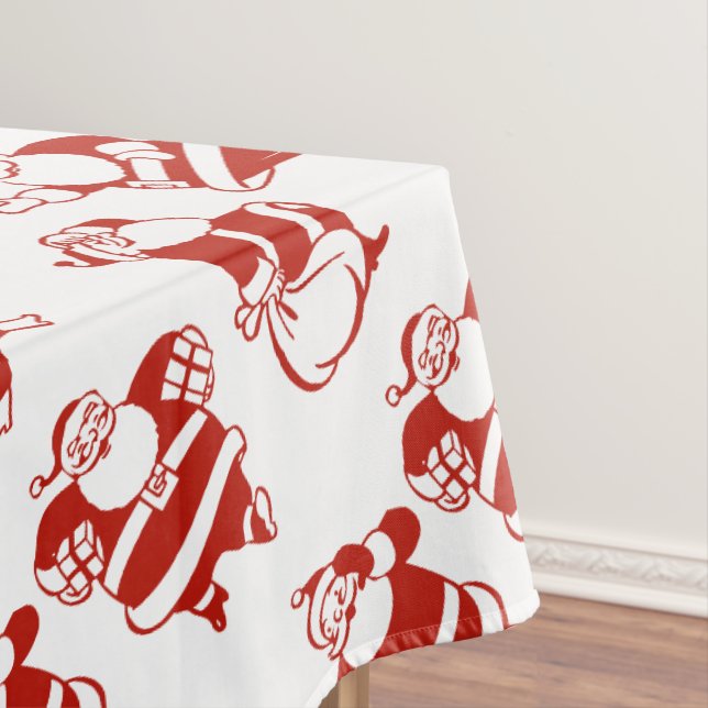 Nappe Noël blanc rouge de motif mignon drôle du père (In Situ)