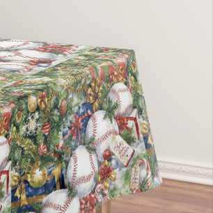Nappe Noël de baseball thème pour le joueur