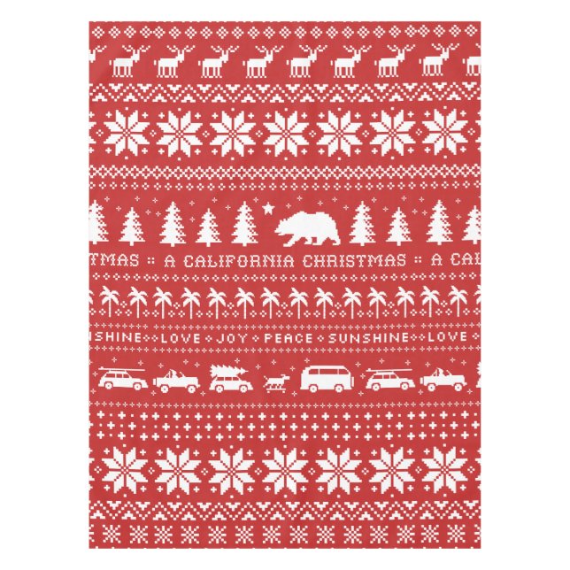Nappe Noël de Californie Festive Motif Fêtes de Noël (Devant)