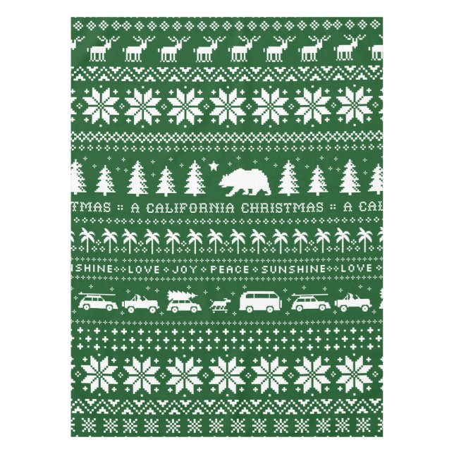 Nappe Noël de Californie Festive Motif Fêtes de Noël (Devant)