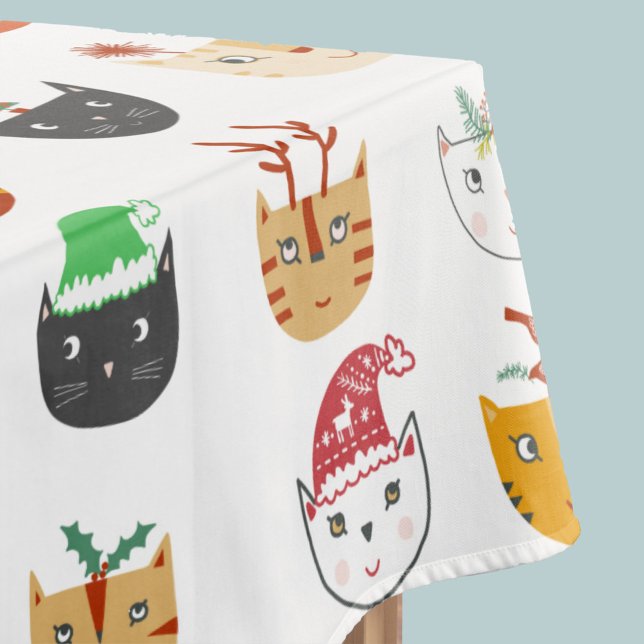 Nappe Noël drôle de chat (Créateur téléchargé)