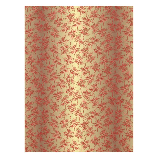 Nappe Noël en rouge et or (Devant)