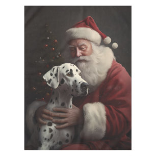 Nappe Noël festif Dalmatien avec le Père Noël