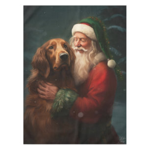 Nappe Noël festif du Père Noël de l'Irish Red Setter