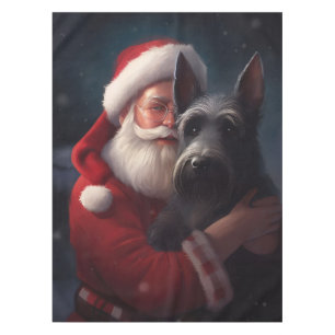 Nappe Noël festif écossais du Terrier Santa Claus