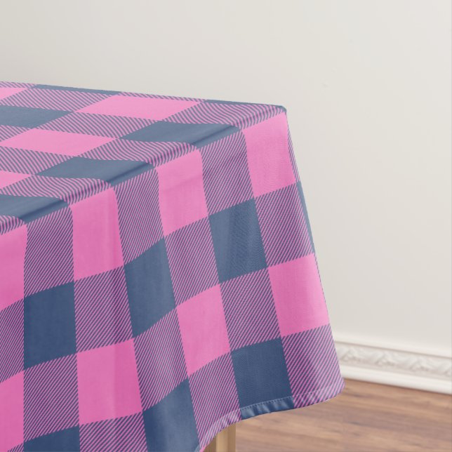 Nappe Noël Fête Buffalo Plaine Bleu rose Motif (In Situ)