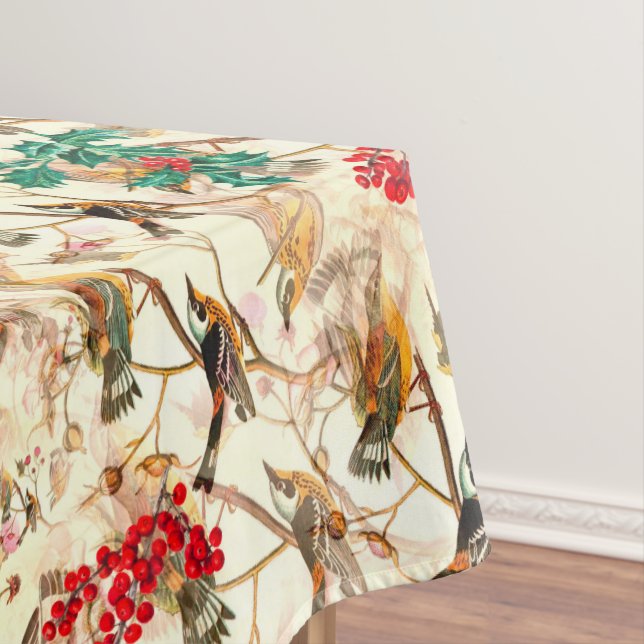 Nappe Noël, fête, tatouage, oiseaux, motif de la nature  (In Situ)