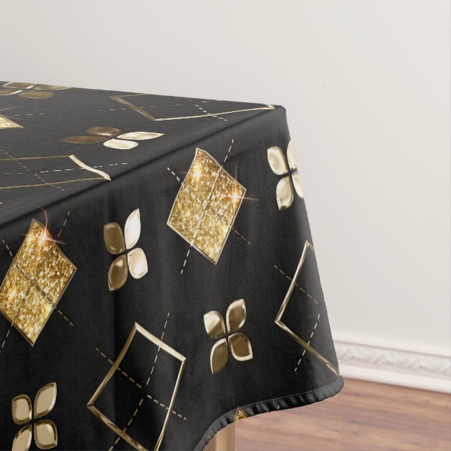 Nappe Noël Géométrique en métal noir et or (In Situ)