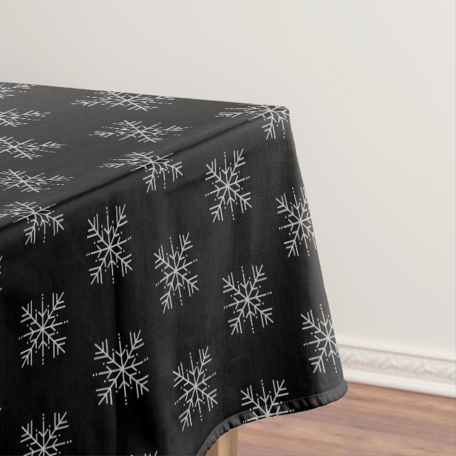 Nappe Noël hiver Black Snowflakes Festive de neige (In Situ)