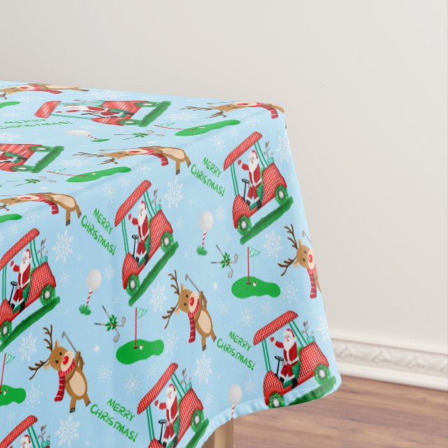 Nappe Noël Père Noël Golf avec Motif de rennes (In Situ)