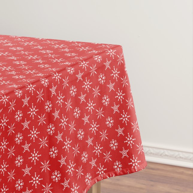 Nappe Noël Rouge Blanc Élégant Vacances (In Situ)
