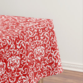Nappe Noël Rouge et blanc Élégant motif floral